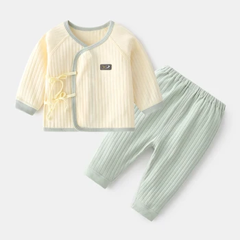 Cotone Infantil Biancheria intima per bambini Abiti Neonato Ragazzo Ragazza Abiti Primavera Autunno Neonati Vestiti Piccolo pullover + Pantaloni Set per bambini 1