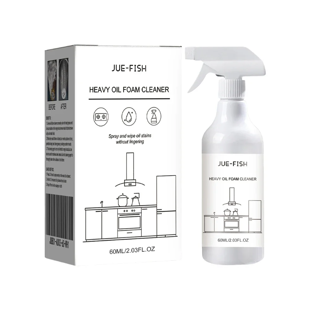 60ml Heavy Oil Foam Cleaner Multipurpose Splash Spray Cleaner Sponge & Cloth Grease for Cleaning Grills Ovens kitchen cleaner spray