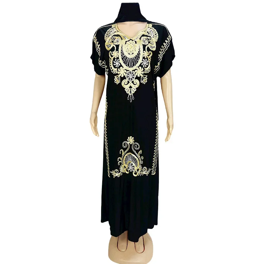 New Summer African Muslim Islamic Abaya Color Embroidered Ice Silk Comfortable Women's Dress With Skirt Ceremony Prayer Clothes