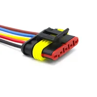 5/20/100 Sets HID 1/2/3/4/5/6 Pin Waterproof Auto Connector Kit with 15CM 18AWG Wire for Car/Truck Harness Wiring 4
