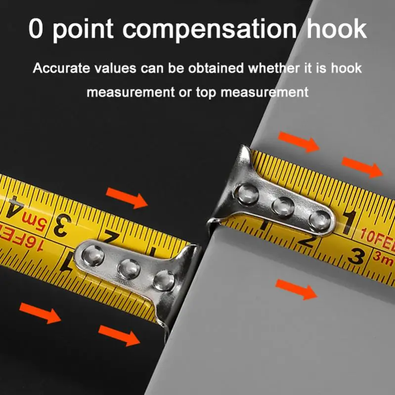 Precise Clear Steel Tape Measure Retractable 3M 5 Meters Thickened Self-locking Rubberized Woodworking Tool Metric Tape Ruler tape measure