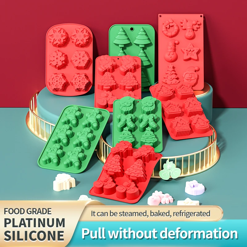 Christmas Silicone Chocolate Molds, Candy Baking Moulds, 3D Snowflake...