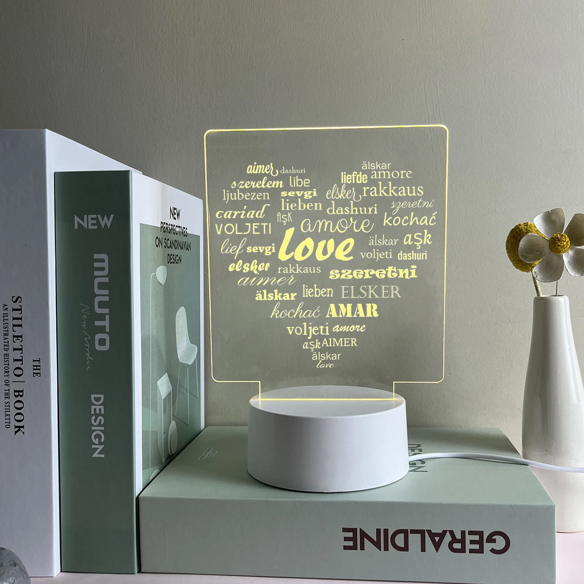 3D Светодиодная подсветка для влюбленных пар