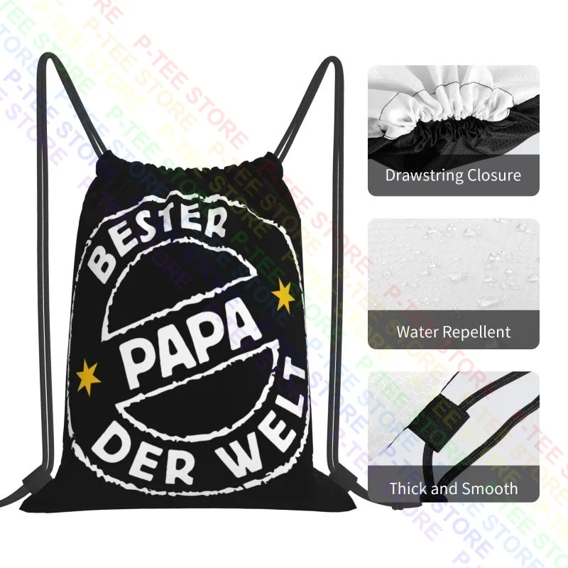 Фото Bester Papa Le World Anniversaire Fete Des Peres gift Drawstring Bags Gym Bag Gym Beach Bag №4