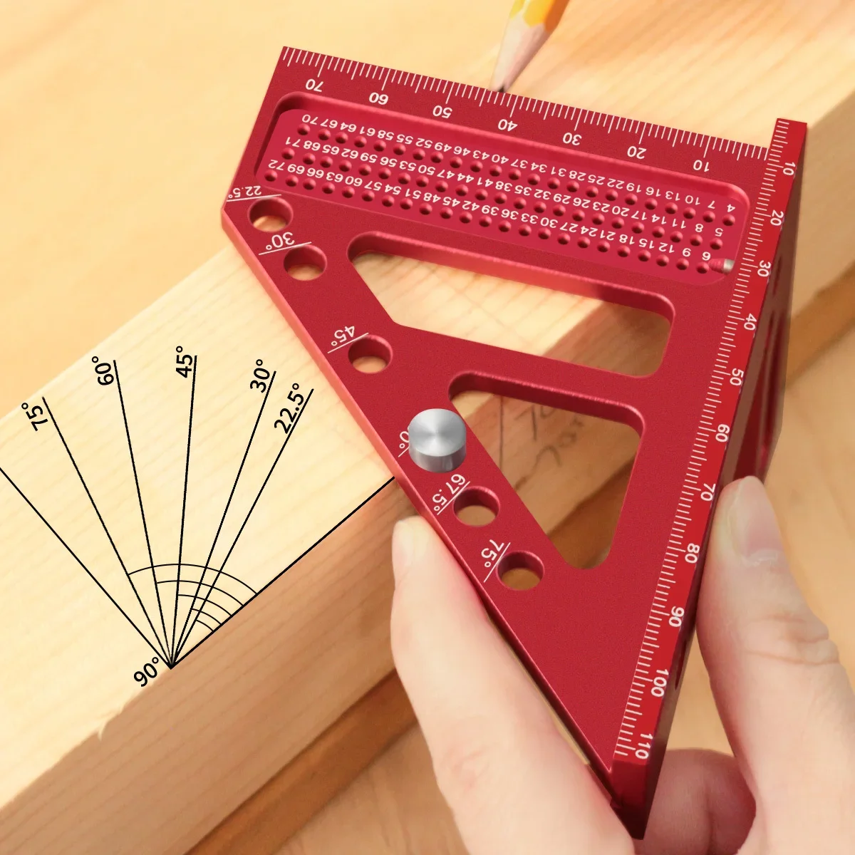 3D Measuring Ruler Aluminum Alloy Woodworking Square Protractors Triangle Layout Measuring Tool Multipurpose