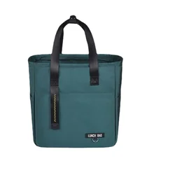 Large Capacity Insulated Bento Lunch Box with Thermal Storage and Zipper Closure - Small (Green)