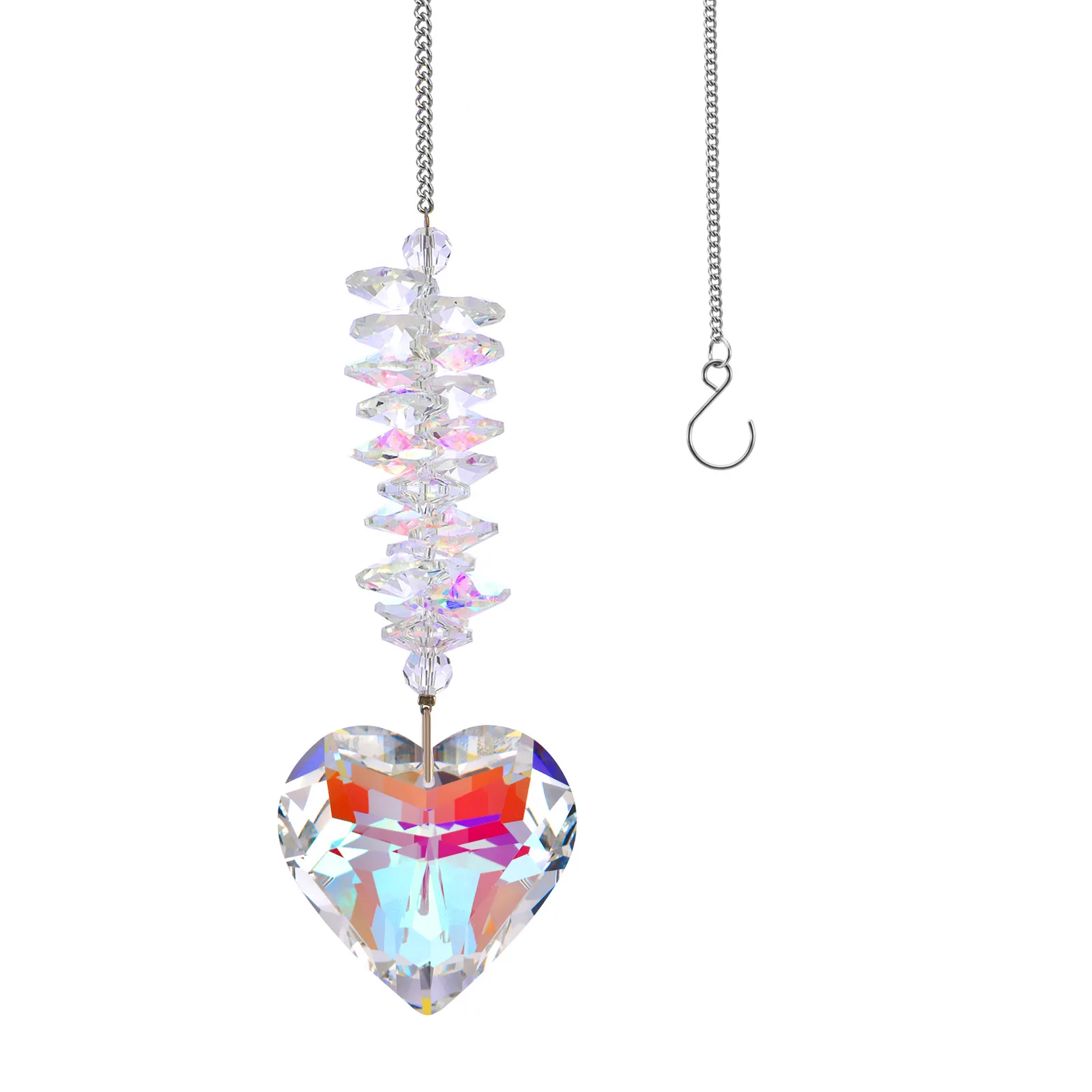 Sun Catcher Crystal Pendant Sun Catchers Window Ornament 1 Piece Clear Heart Crystal Prism Ball Pendant Home Window Decoration Suncatcher Valentine's Day Wedding Party Holiday Favours