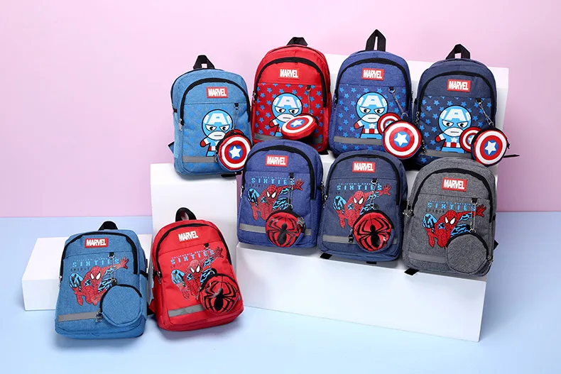 Jardim de Infância Mochila + Bolsa para a Escola Disney Novo Adorável Moeda Menino Bolsa Homem Aranha Crianças 2 Pçs 5 Computers & Electronics