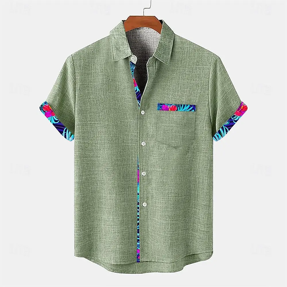 Camicia Hawaiana Da Uomo Con Stampe Tropicali – Manica Corta, Colletto, Leggera (Retro Car2, Taglia XL)