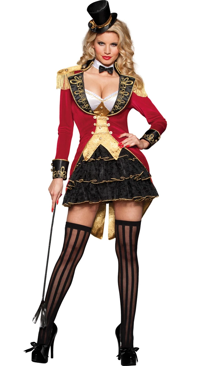 

Deluxe Ringmaster Lion Tamer Costume Circus Trainer Magician Cosplay Fancy Dress Halloween Costumes for Women