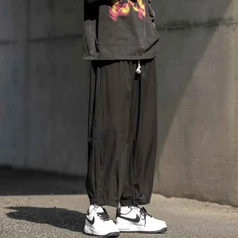 Spring Autumn Elegant Fashion Harajuku Slim Fit Ropa Hombre Loose All Match Sport Casual Pants Solid Straight Cylinder Leggings