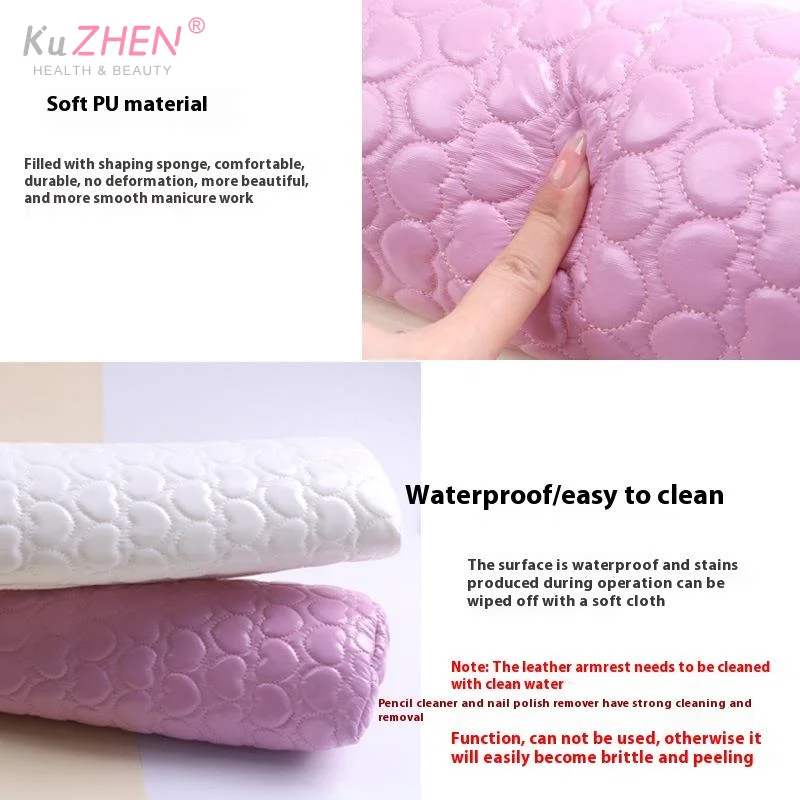 1Pc 가죽 + 스폰지 매니큐어 손 베개 쿠션과 베개 스퀘어 하트 가죽 손 베개 네일 살롱 네일 도구