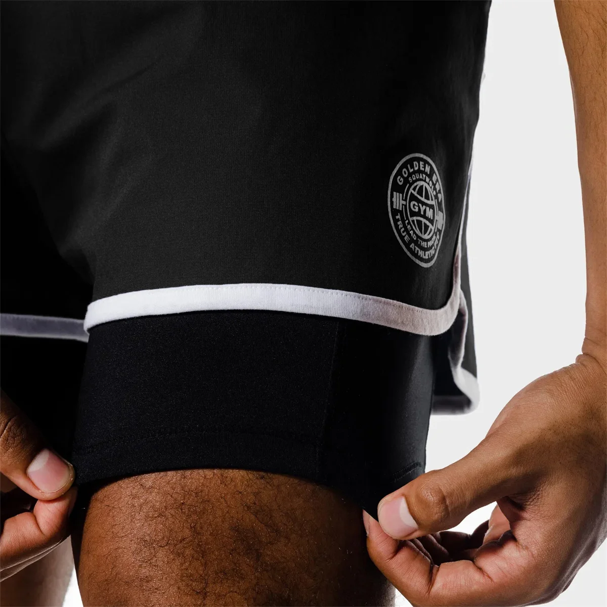 2 in 1 Fitness Shorts Men Running Quick Dry Bermuda Summer Gym Bodybuilding Crossfit Sports Clothing 2022 Male Training Bottoms