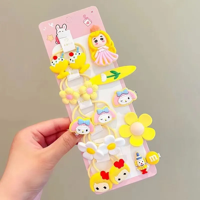Set Lovely Sanrio Melody Cinnamoroll Character Decorative Hair Side Clips Cute Hair Fringe Clips For Women And Girls Wear