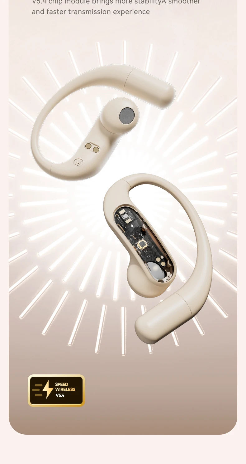 Bluetooth headphones OWS - Open-wired wireless waterproof over-ear type with ext