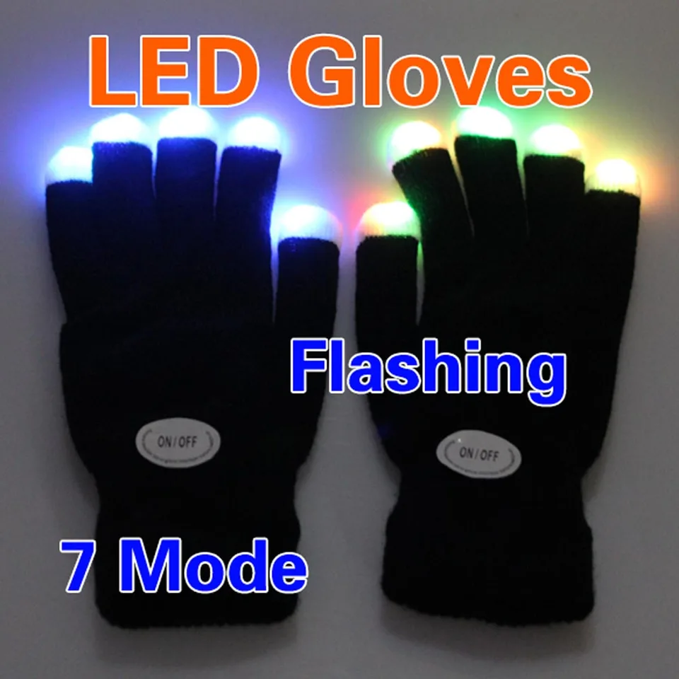 Kaufe LED-Handschuhe, Neon-Guantes, leuchtende Halloween-Party