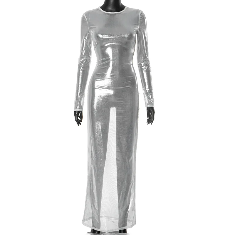 Mesh See Through Maxi Dresses For Women Beach Cover-ups Long Sleeve Vestidos De Mujer Slim Fit One Piece Hot Club Rave Outfits 17 Mesh See Through Maxi Dresses For Women Beach Cover-ups Long Sleeve Vestidos De Mujer Slim Fit One Piece Hot Club Rave Outfits