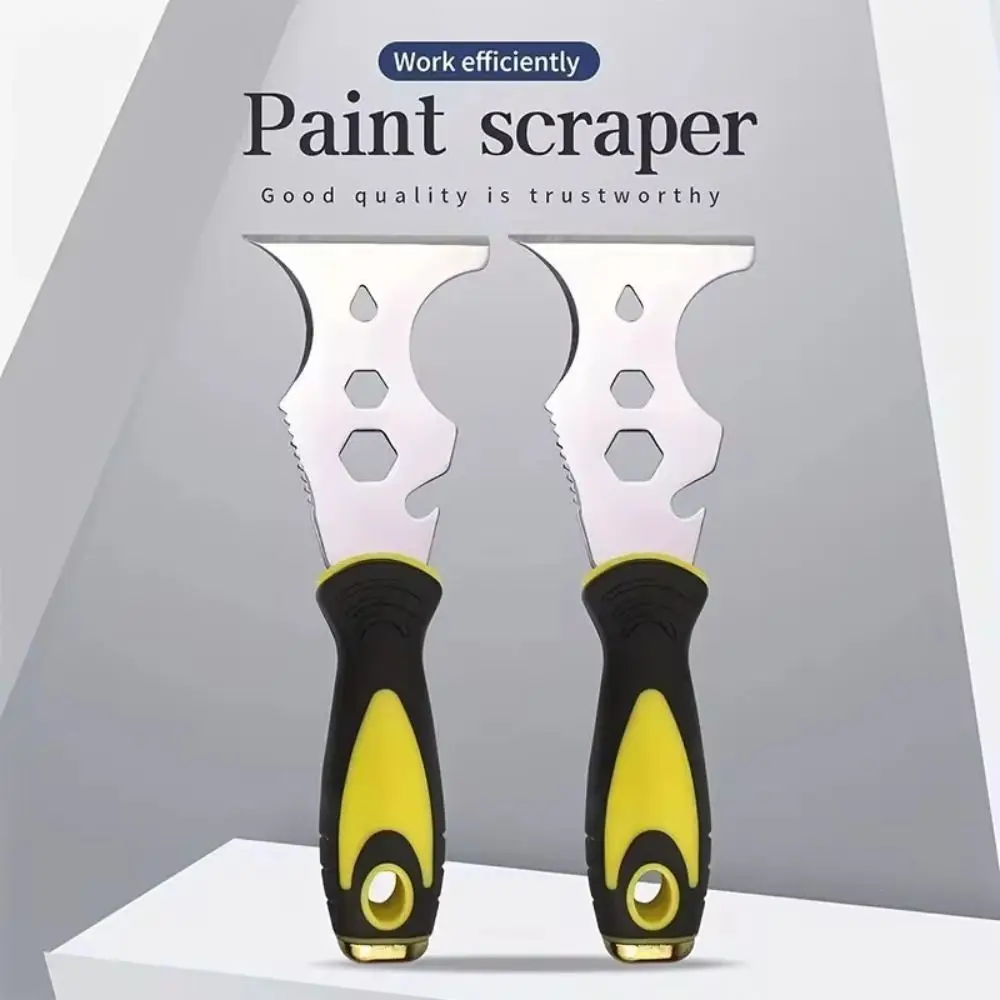 Caulking tools Caulking tool set Silicone caulking tool Paint scraper tool Putty knife set Portable 15 in 1 Putty Scrapers Stainless Steel Filling Spatula Putty Board Construction Tool Can Opener Paint Scraper