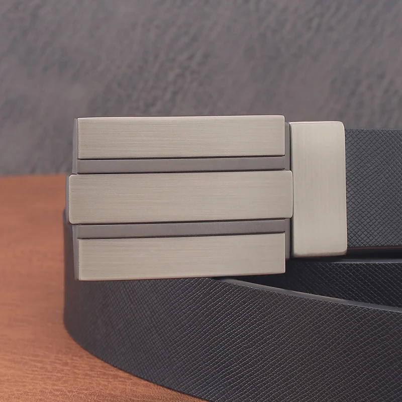 Mens Leather Belt High Quality White Slider Genuine Leather Belt 2.9cm Wide Casual Belt for Men Designer Brand Black Luxury