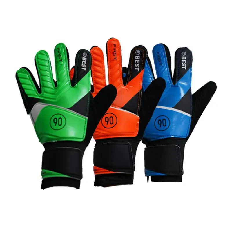 Children Soccer Goalkeeper Gloves Full Finger Anti-Collision Latex PU Goalkeeper Hand Protection Gloves Football Accessories