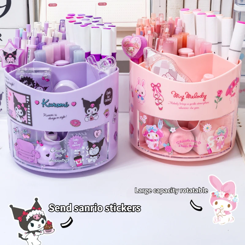 Miniso Sanrio Rotating Pen Holder Storage Box Desk Organizer & Kawaii Sanrio Cinnamoroll