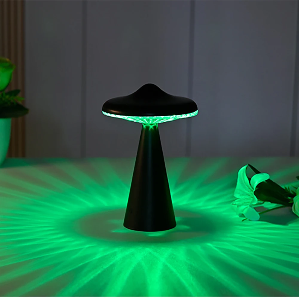 RGB UFO 분위기 야간 조명, USB 충전 장식 선물, 침대 옆 침실 바, 크리에이티브 터치, 작은 테이블 램프