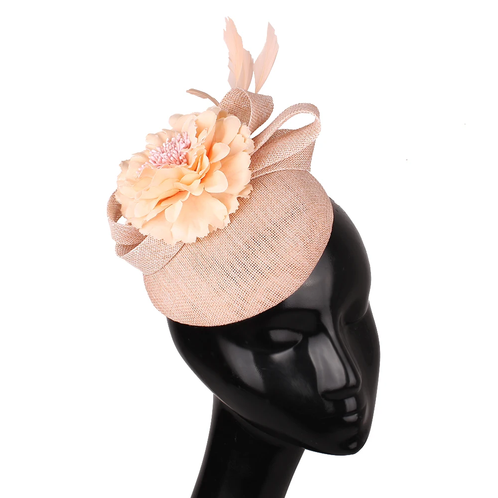 Fashion Elegant bride Wedding Fascinator Hat Headband Flower Headwear hat for women Fancy Formal Chapeau Cap hair accessories - 6