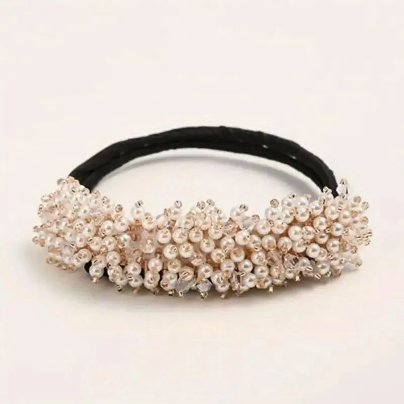 Crystal Hair Curler Women's Simple Braided Hair Headwear Design Styling Tools Versatile Fluffy Flower Bud Head Accessory