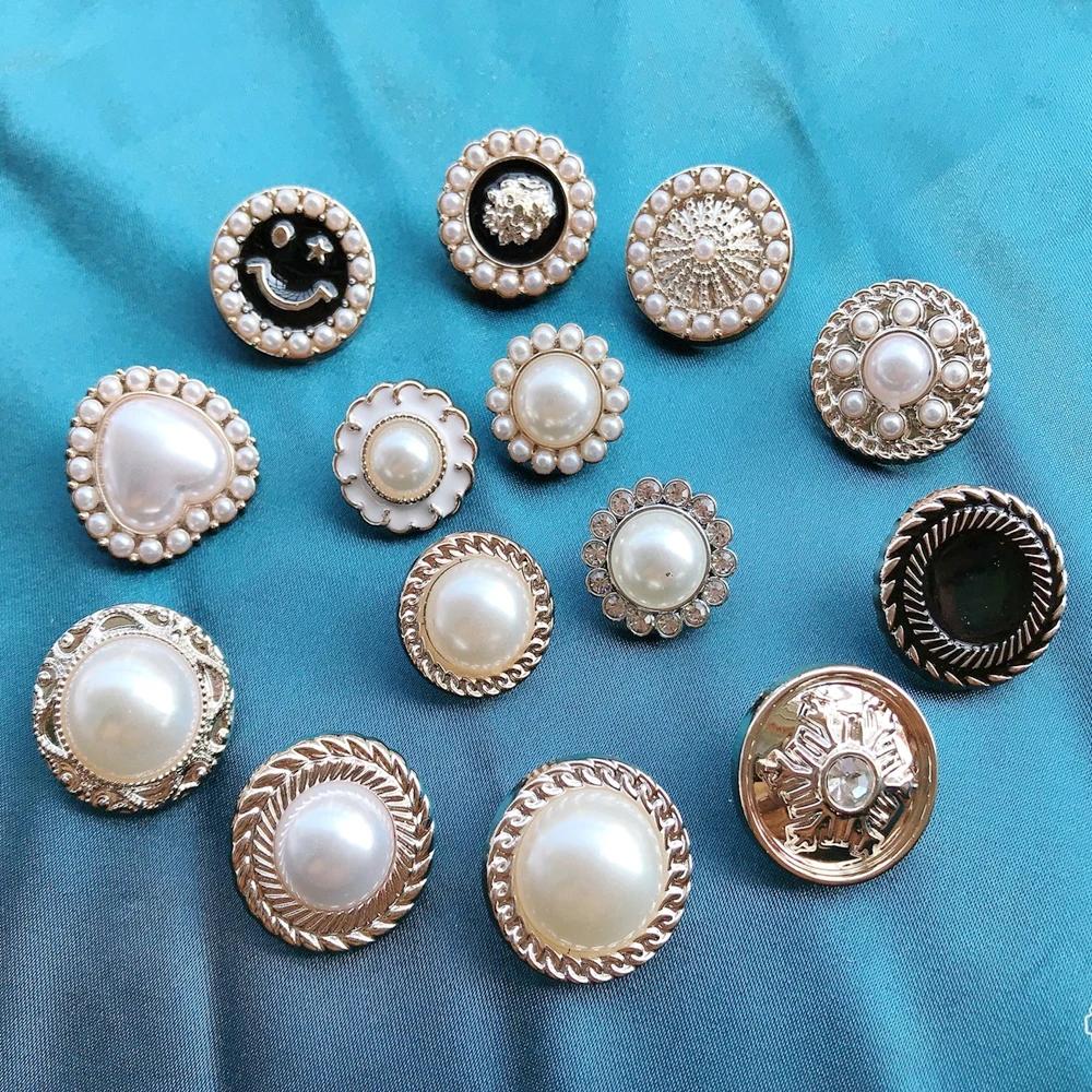 20PCS Spring Color Alloy Button DIY Handwork Sewing Supplies Decoration  Accessories Plating Gold Fancy Buttons