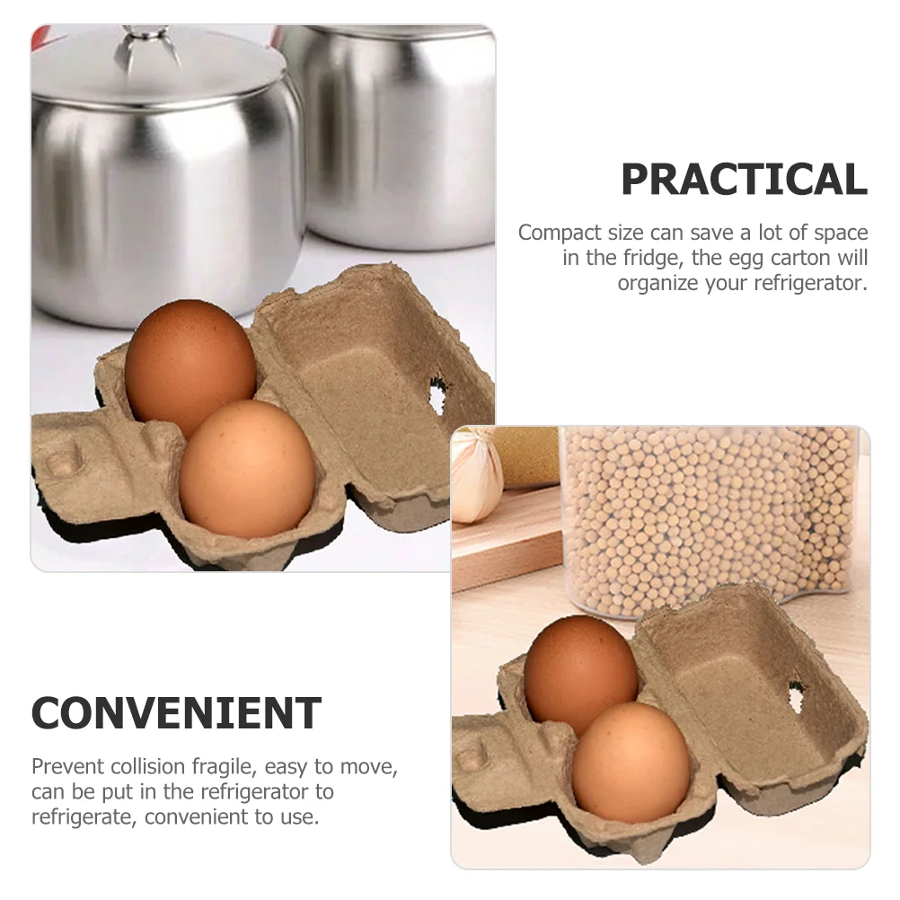 25 Pcs Paper Pulp Egg Trays Cardboard Cartons Native Packaging Box Eggs Lid Organizer for Fridge