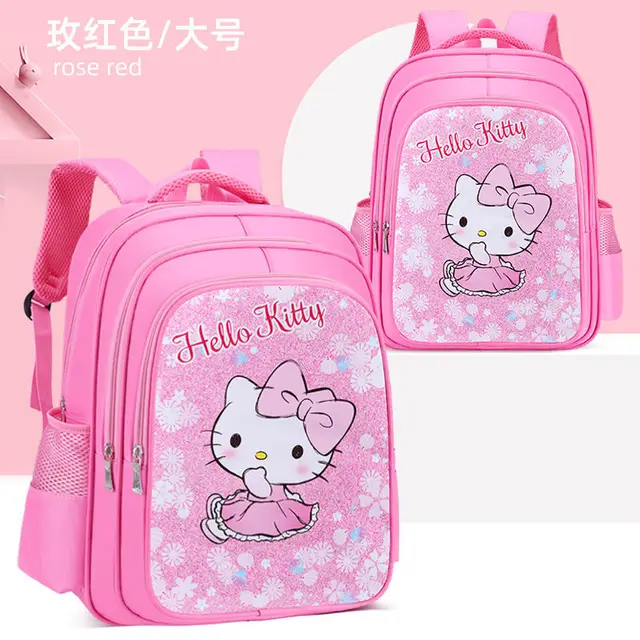TAKARA TOMY Cute Cartoon Hello Kitty Waterproof Backpack Comfortable Neck Protection Kindergarten Big Class Girls Backpack 5