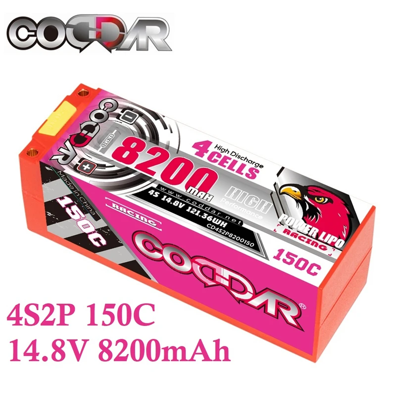 

CODDAR 8200mAh 150C 4S2P 14.8V Lipo Battery HardCase For RC Car Plane DJI Truck Tank Buggy Racing Boat Models EC5 XT60 XT90