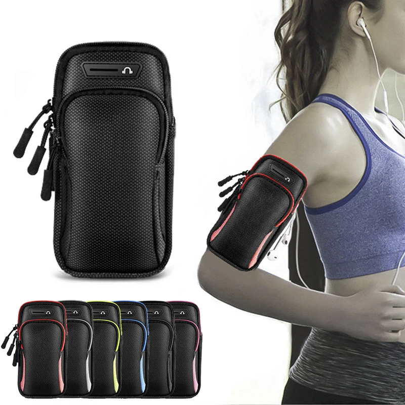 Phone Arm Band Phone Arm Bag with Headphone Jack Waterproof Breathable Sports Running Bag Gym Mobile Phone Holder