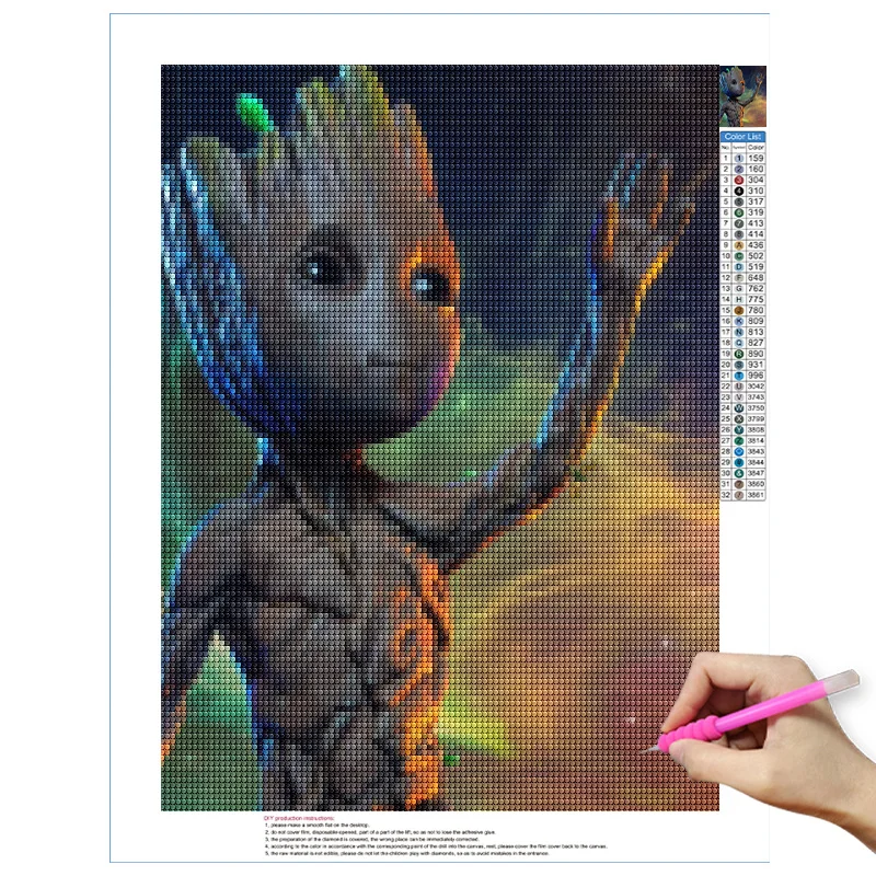 5D Diamond Painting Groot Disney Full Round / Square Diamond Embroidery  Cartoon Movie Picture DIY Home Decor Gift - AliExpress