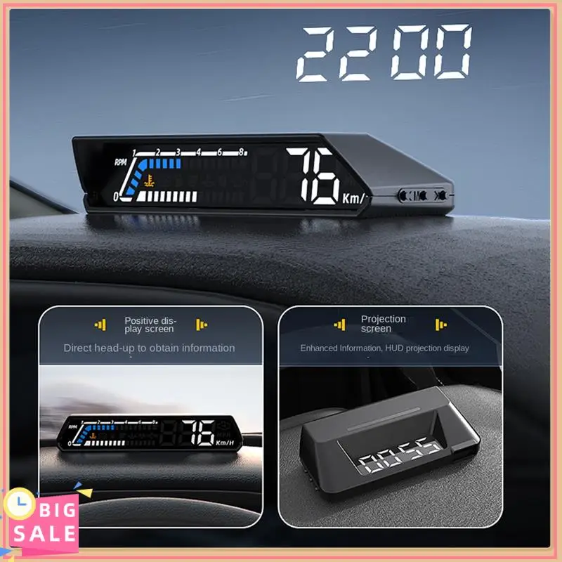 1 Piece S100 Dual Display HUD Head-Up Display Black Plastic Vehicle Instrument Transmission Oil Temperature Monitoring