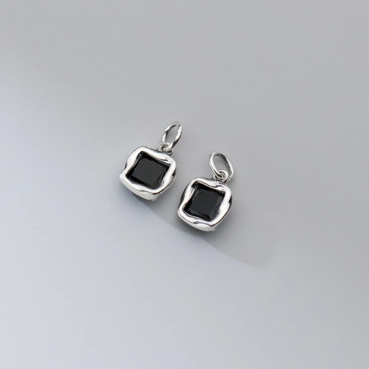 Zircon Square 925 Silver Charms Pendant Necklace Accessries Jewelry DIY silver necklace charms pendant necklace silver necklace silver pendant