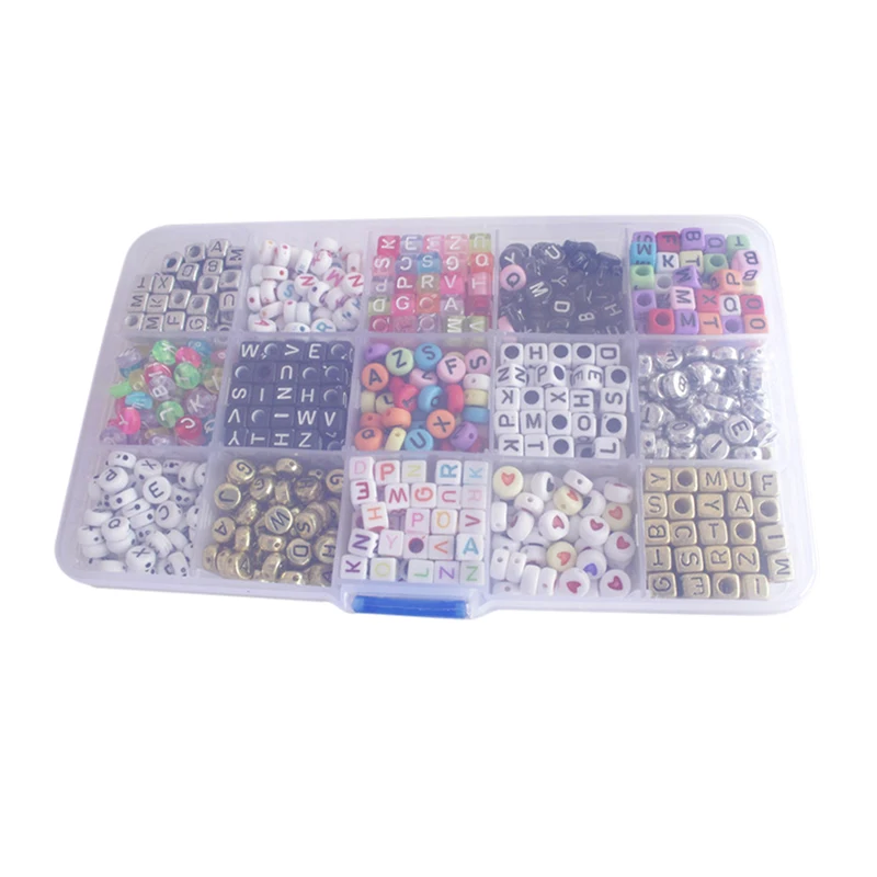 

1000Pcs/set Mixed Letter Acrylic Beads 15 Different Types For DIY Bracelet Necklace Handmade Crafts