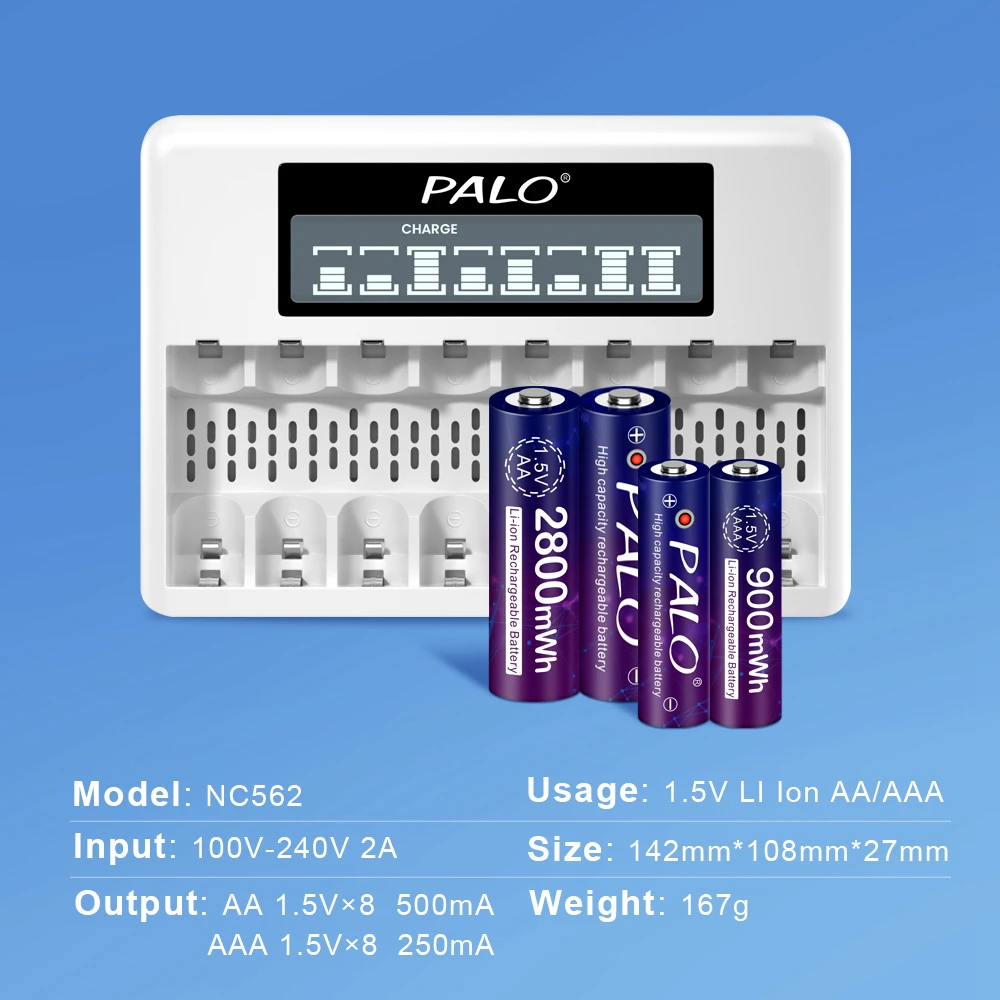 Bateria Recarregável Li-ion com Carregador 1.5 v 2a Células para Controle Remoto Relógio Brinquedos Câmera - Image 2