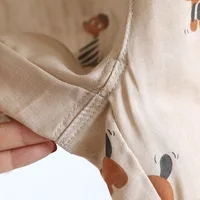 2026 New Summer Couple's Pajama Set 100% Cotton Gauze Cute Men's and Women's Short Sleeve Shorts Two Piece Set Home Clothes - Image 6