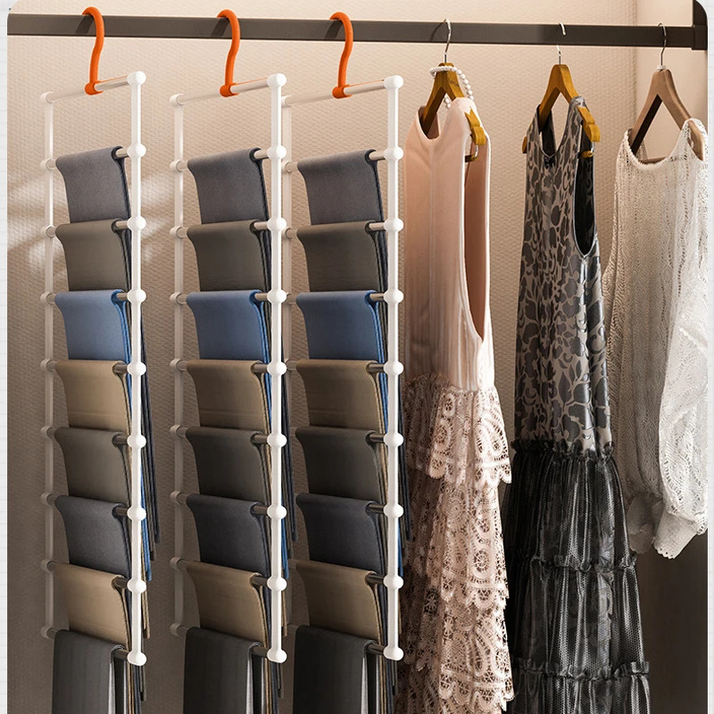 Pants Hangers Holders Multifunction Trousers Hanger Storage Rack Clothes Hanger Tie Scarves Belt
