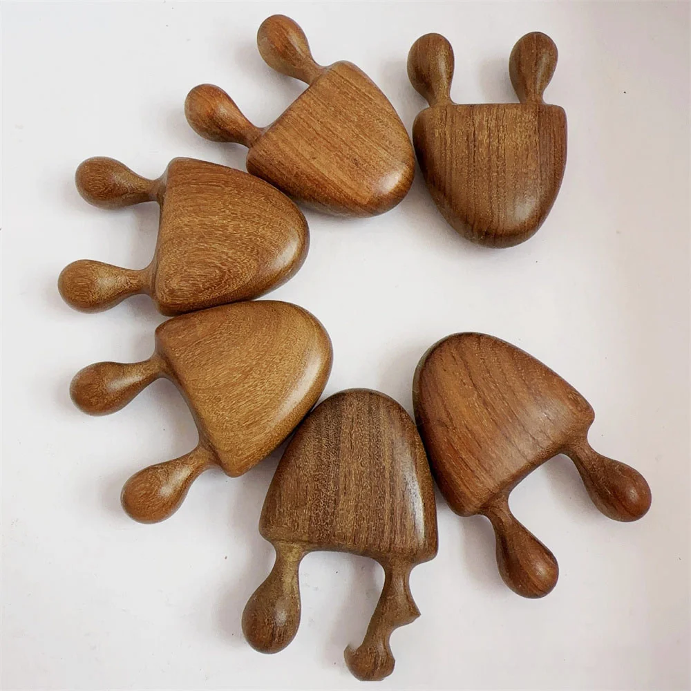 1PCS Green Sandalwood Facial Massage Comb Wooden Handle Piece Green Sandalwood Nose Eye Massage Small Snail Comb 6