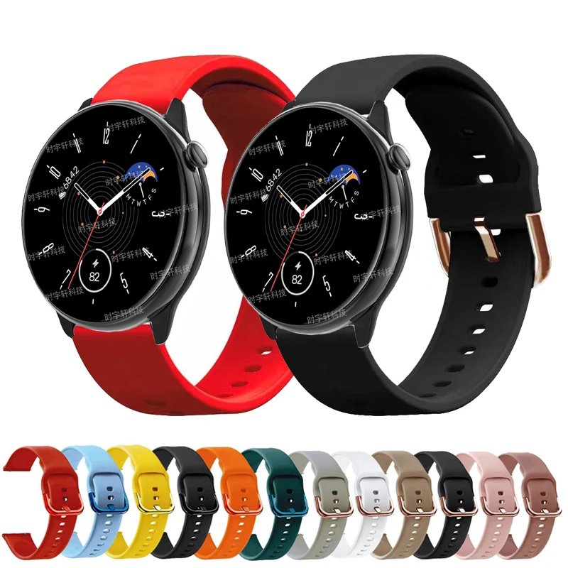 

Ремешок для часов 20 мм для Amazfit GTR Mini/GTR 42 мм, силиконовый спортивный быстроразъемный браслет для Amazfit GTS 4 3 2 2E/Bip U Pro S, браслет