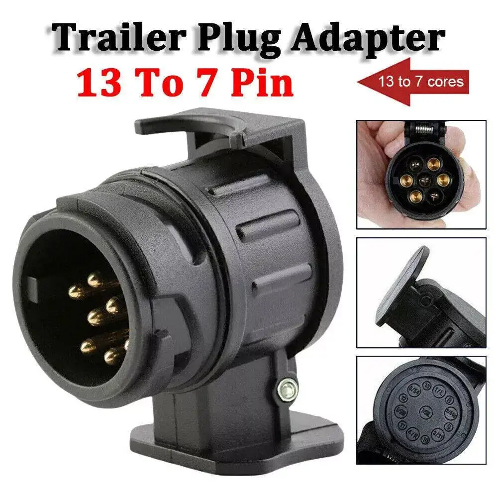 13 Pin To 7 Pin Towing Adaptor Trailer Truck Towbar Car Plug Adapter 12V Waterproof Electric Socket Converter Connector trailer plug adapter trailer socket trailer plug socket trailer plug towing adapter towing adaptor