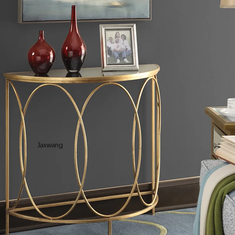 

Furnitur Nordik Meja Sofa Penyimpanan Rumah Ins Meja Teras Setengah Lingkaran Marmer Melengkung Meja Teras Kabinet Teras Mewah