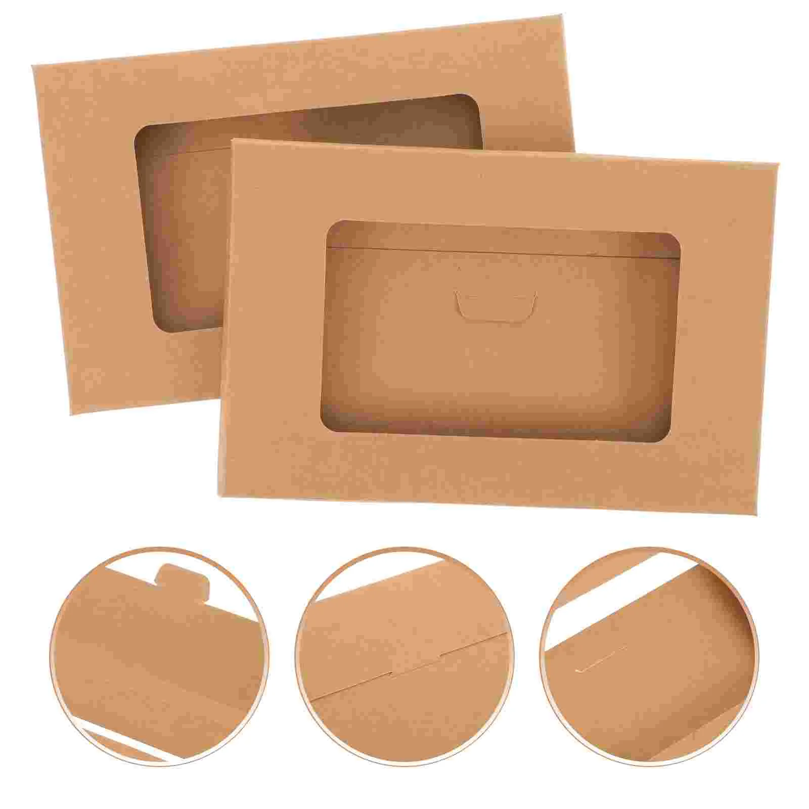 

10pcs Envelop Storage Boxes Kraft Paper Cash Envelopees Open Window Cash Envelopees