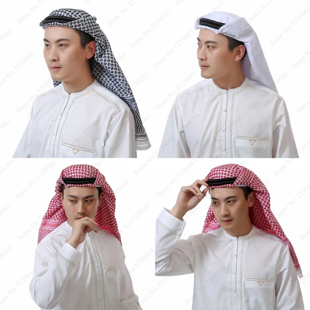 Mens Muslim Islamic Hijab Cap Turban Hats Arab Headscarf Scarf Headwea Agal  Arab