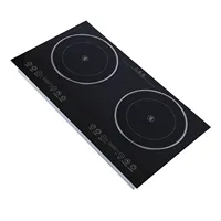 Electric Cooktop 2 Burner Ceramic Heating Countertop Built in Electric Stove Top with Touch Control Timer for Kitchen 2