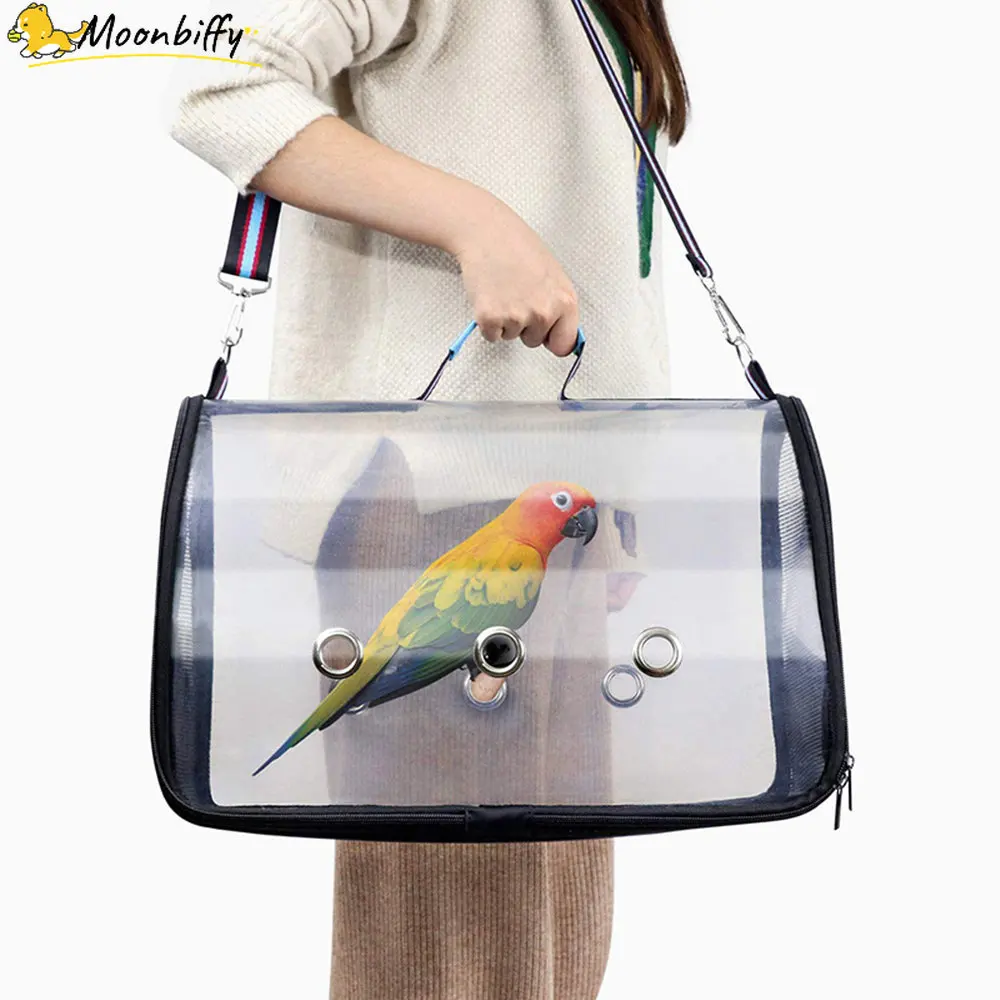 Portable Bird Carrier Parrot Backpack Bag With Perch For Birds Travel