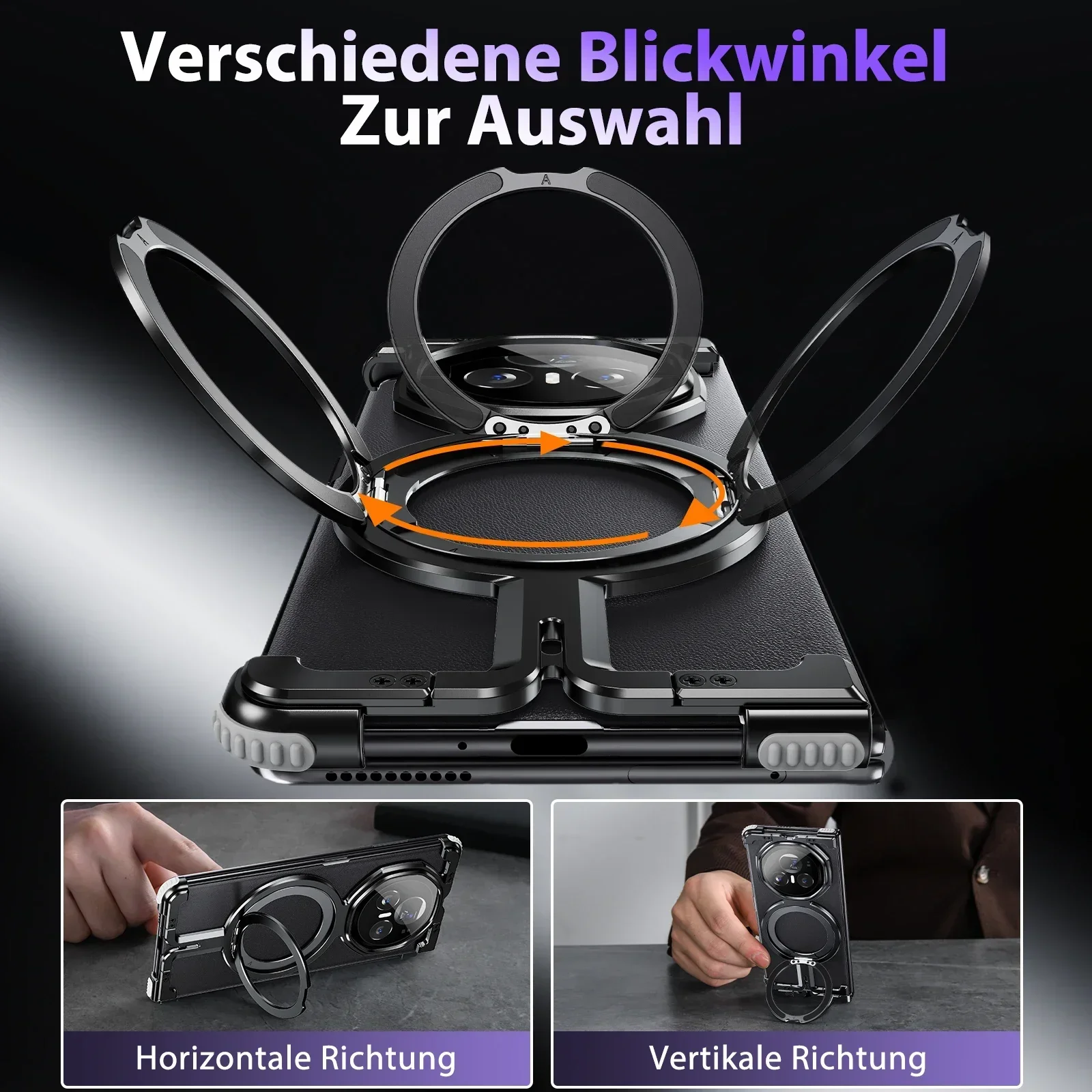 Eary for Huawei Honor Magic Vs3 Vs2 Phone Case with Magsafe Kickstand 360°Rotatable Magnetic Frameless Shockproof V3 V2 Shells