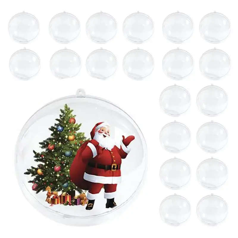 

Clear Christmas Ball Transparent Fillable Bauble Christmas Tree Hanging Ornament Pendant Christmas Decorations For Home Kids